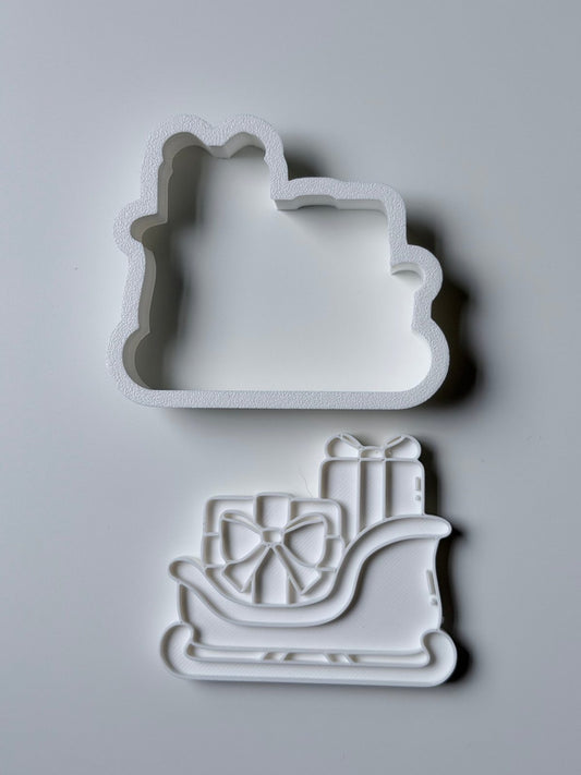 Santa Sleigh Cookie Cutter & Stamp