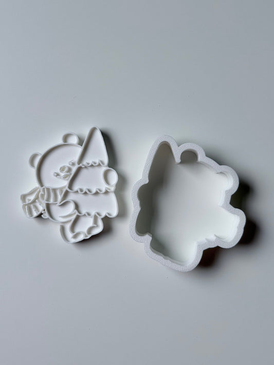 Teddy Bear with Tree Cookie Cutter & Stamp