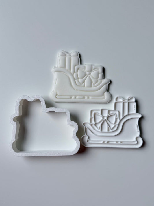 Santa Sleigh Cookie Cutter & Stamp