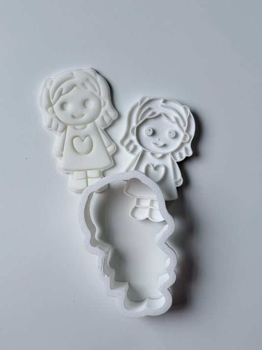 Girl Doll Cookie Cutter & Stamp