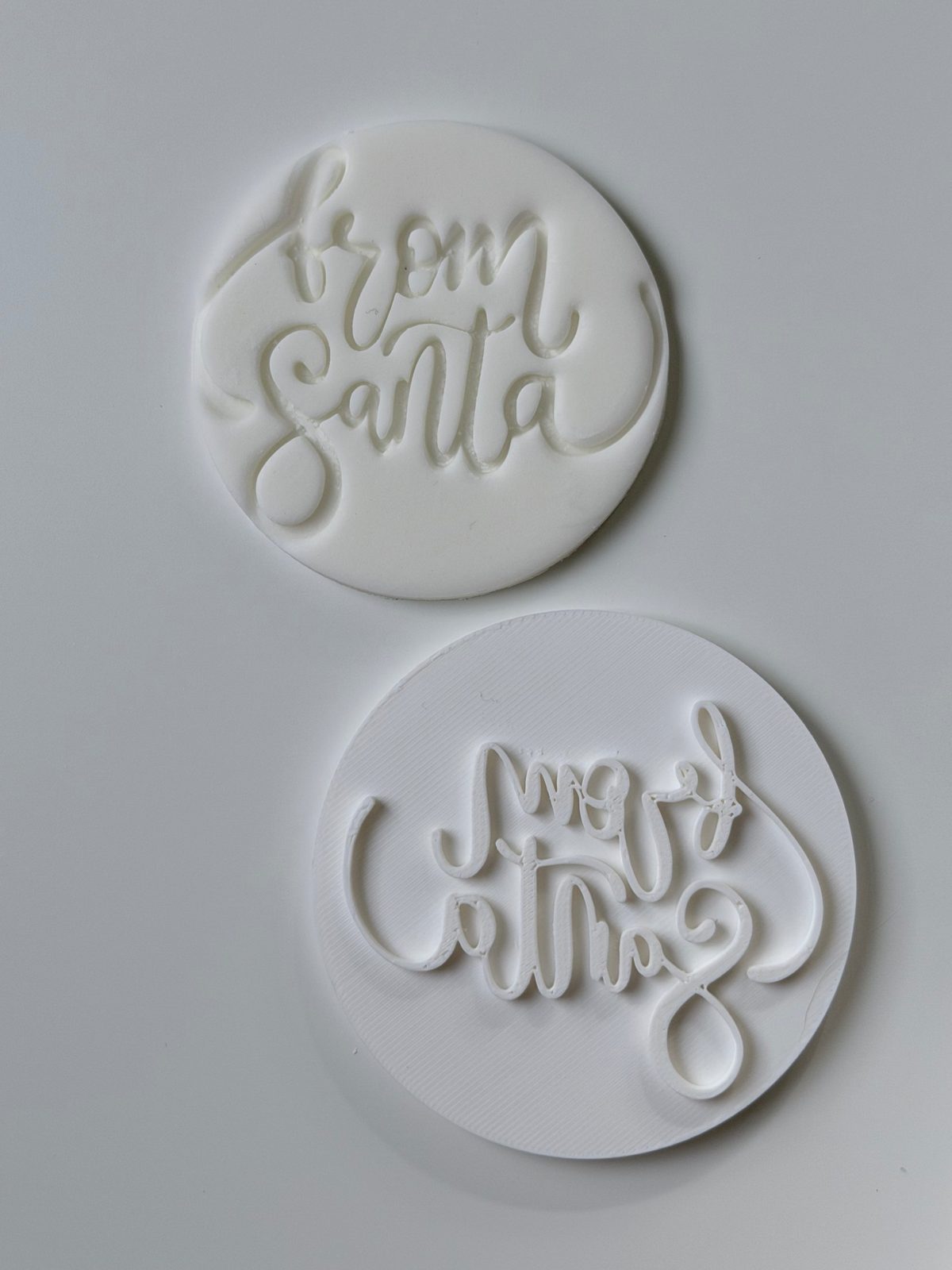 From Santa Round Fondant Stamp