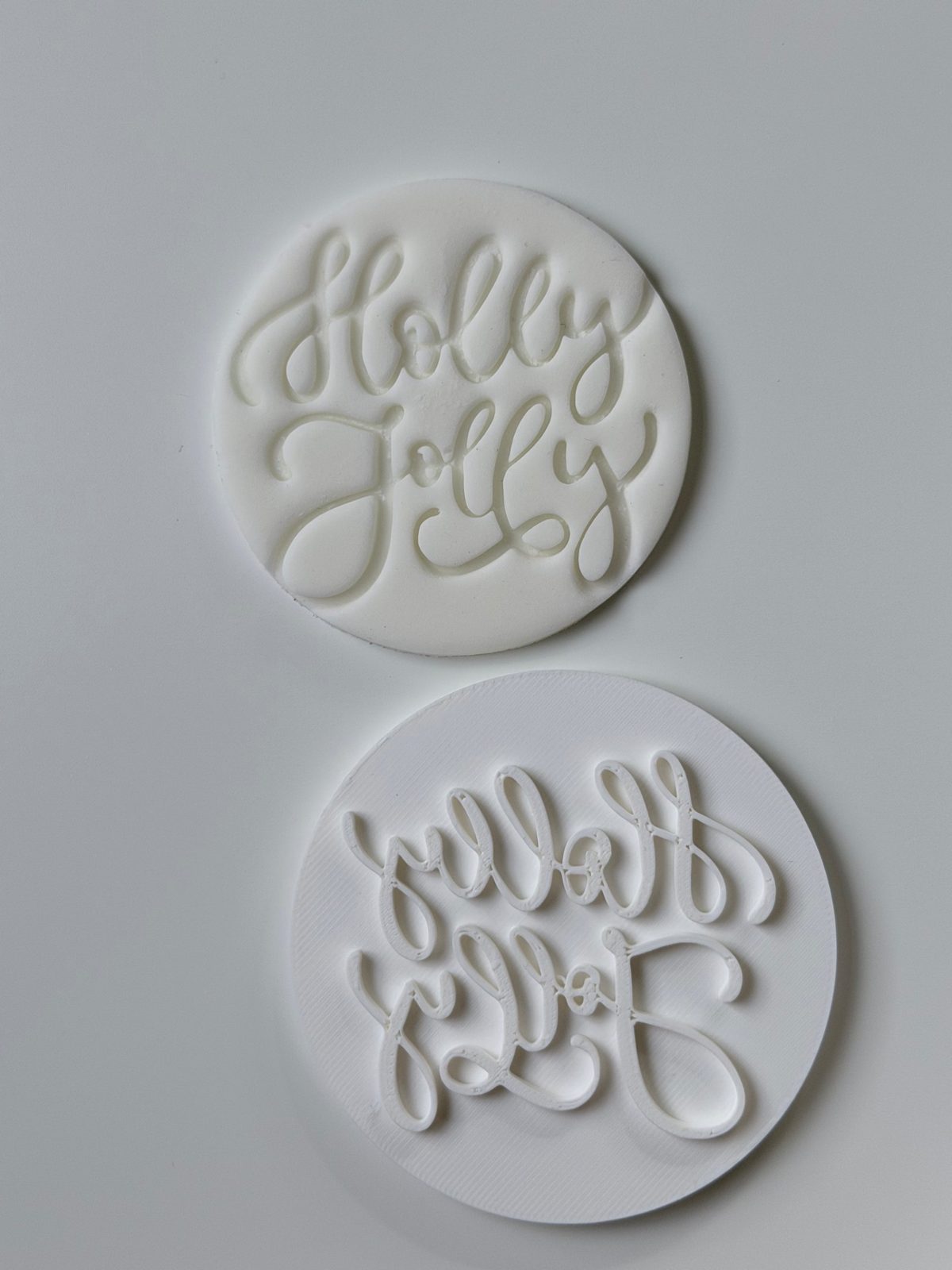 Holly Jolly Round Fondant Stamp