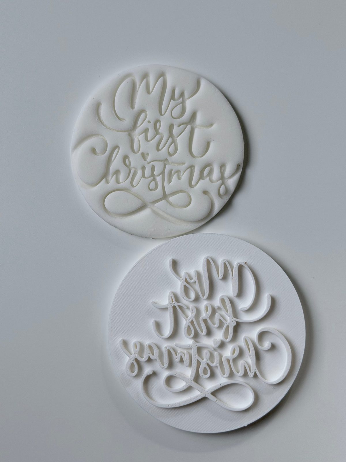 My First Christmas Round Fondant Stamp