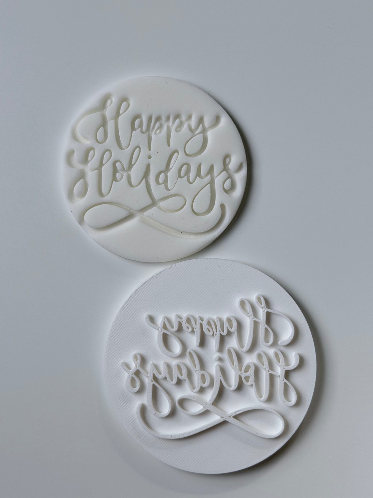 Happy Holidays Round Fondant Stamp